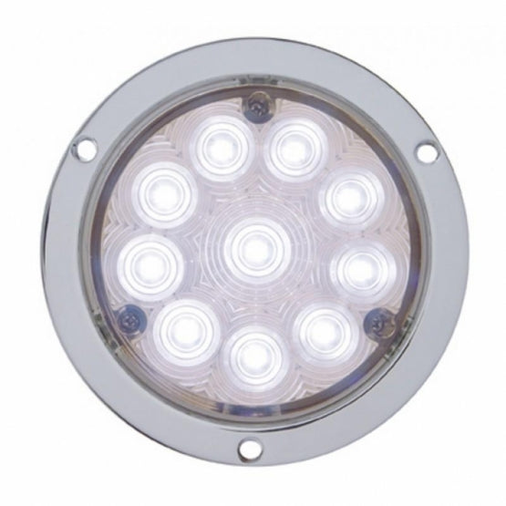 10 LED 4" Flange Mount Back-Up Light - White LED/Clear Lens