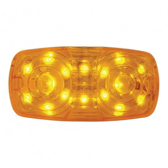 16 LED 4" x 2" Rectangular Light (Clearance/Marker) - Amber LED/Clear Lens