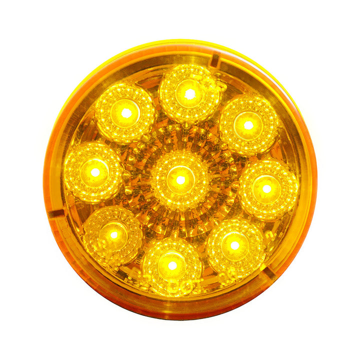 9 LED 2" Round Reflector Light (Clearance/Marker) - Amber LED/Amber Lens