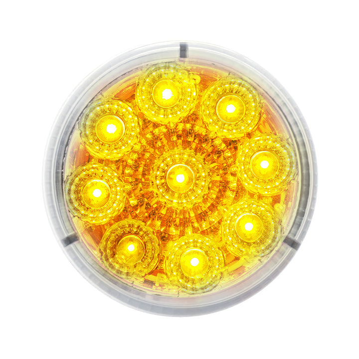 9 LED 2" Round Reflector Light (Clearance/Marker) - Amber LED/Clear Lens (Bulk)