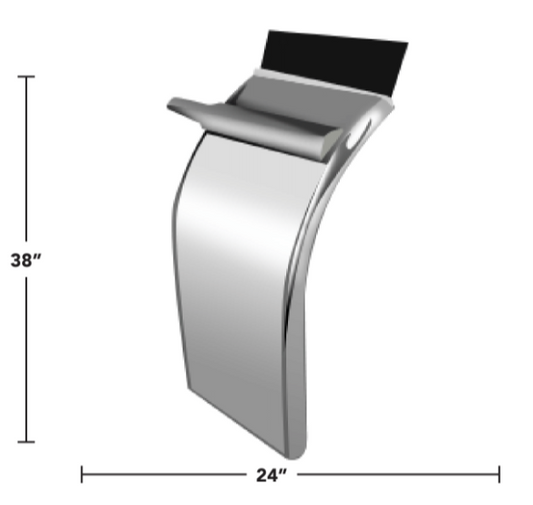 38" STRAIGHT DROP QUARTER FENDERS W/ TRIANGLE MOUNTS STAINLESS STEEL