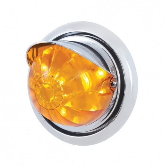 Front Bumper Light With 17 Amber LED Watermelon Light &amp; Visor For Freightliner Columbia - Amber Lens
