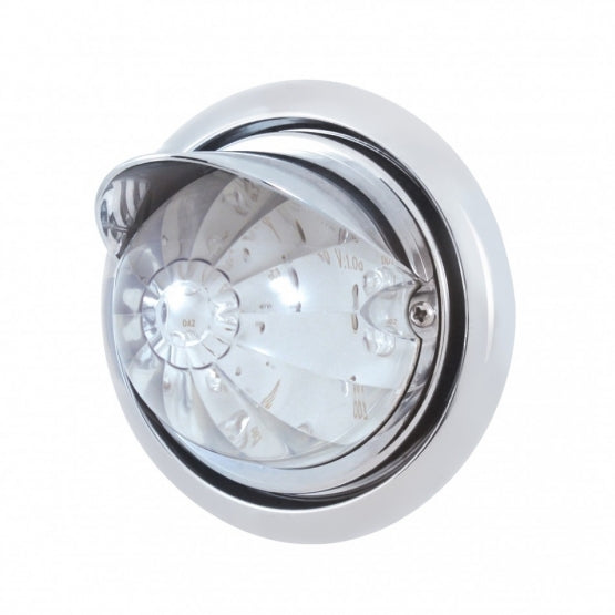 Front Bumper Light With 17 Amber LED Watermelon Light &amp; Visor For Freightliner Columbia - Clear Lens
