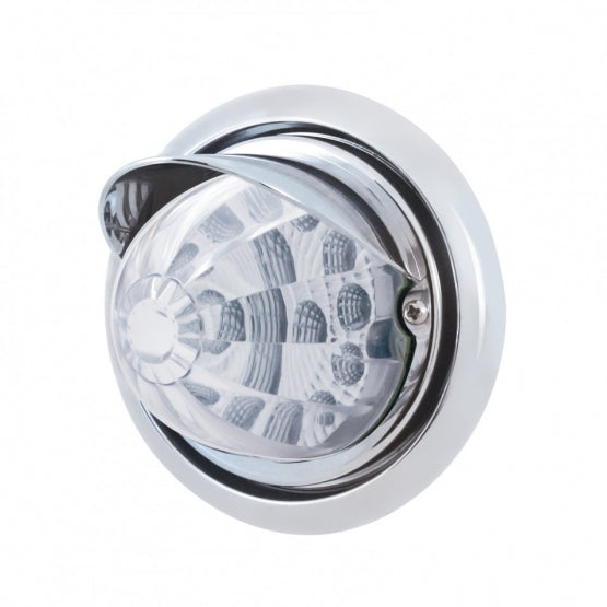 Front Bumper Light With 17 Amber LED Reflector Watermelon Light &amp; Visor For Freightliner Columbia - Clear Lens