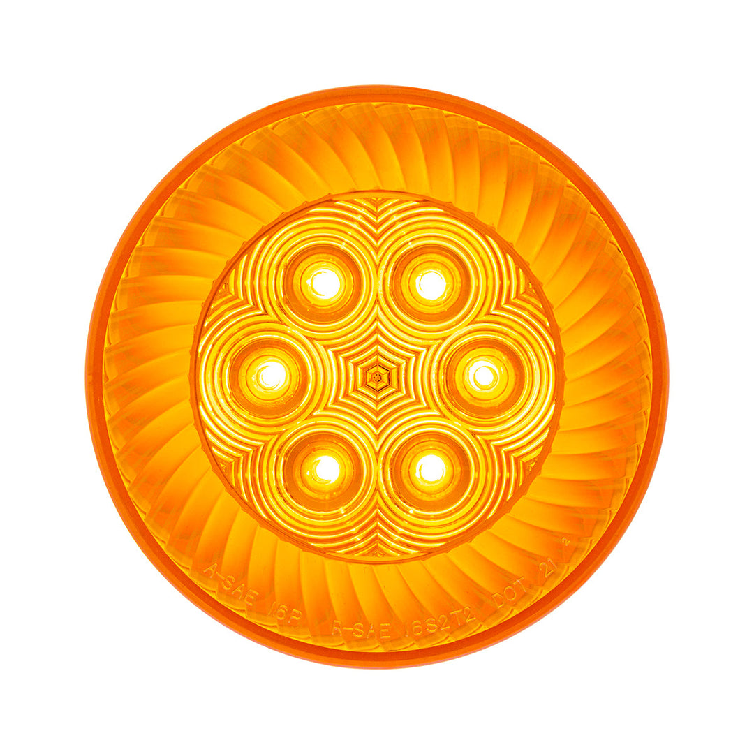 16 LED 4" Round Turbine Light (Turn Signal) - Amber LED/Amber Lens