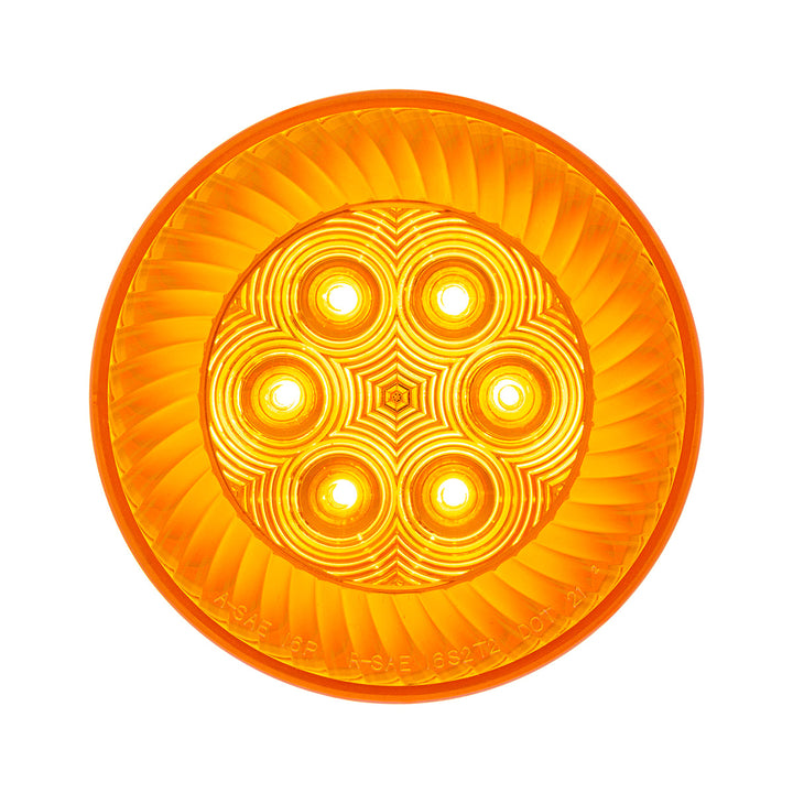 16 LED 4" Round Turbine Light (Turn Signal) - Amber LED/Amber Lens