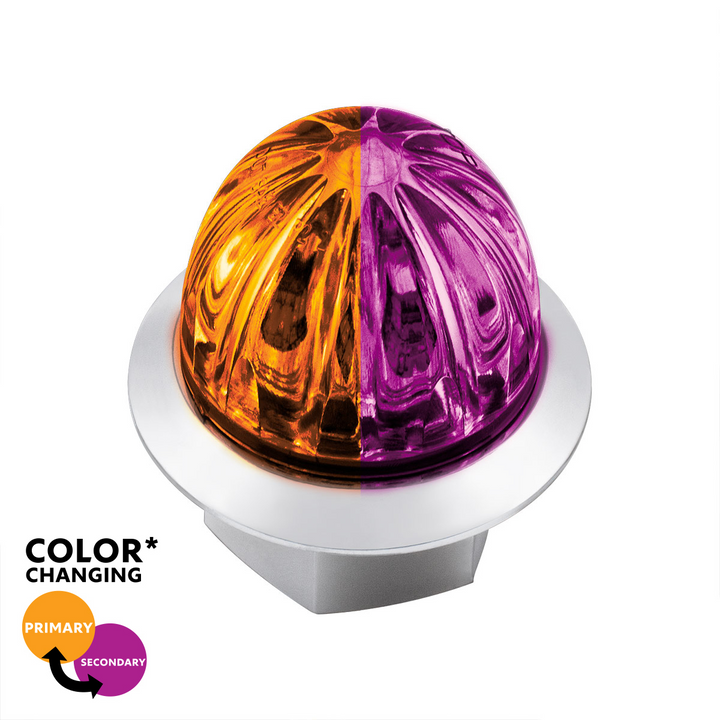 Double Fury 4 LED 1-1/8" Watermelon Clearance/Marker Light - Amber &amp; Purple LED