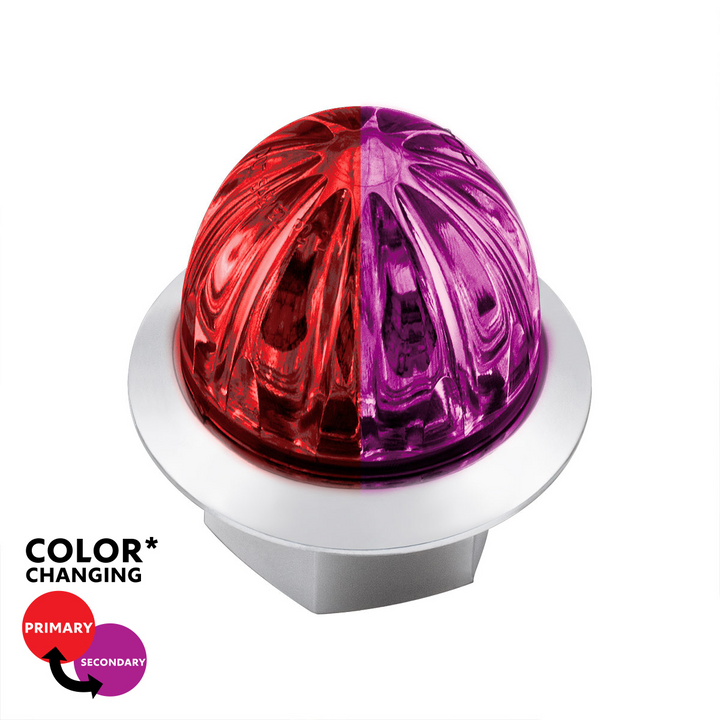 Double Fury 4 LED 1-1/8" Watermelon Clearance/Marker Light - Red &amp; Purple LED