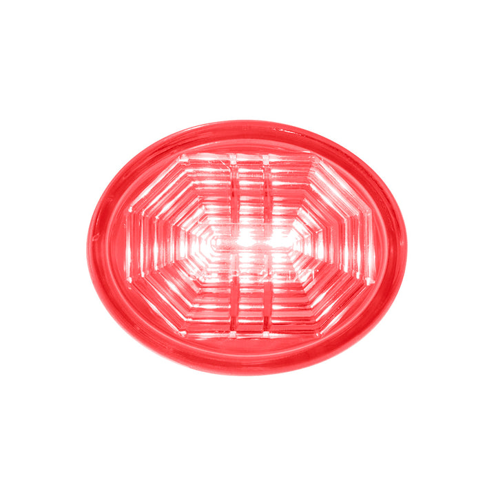 3 LED Oval Clearance/Marker Light - Red LED/Red Lens