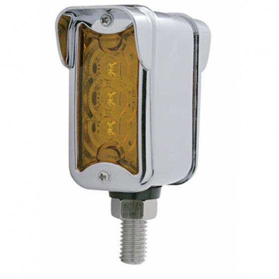 3 LED Single Function Double Face Light W/Visor - Vertical Mount - Amber &amp; Red LED/Amber &amp; Red Lens