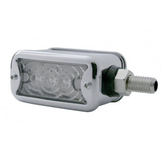 6 LED Single Function Double Face Light W/Bezel - Horizontal Mount - Amber &amp; Red LED/Clear Lens