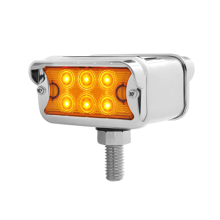 12 LED Dual Function Double Face Light W/Visor - T - Mount - Amber &amp; Red LED/Amber &amp; Red Lens