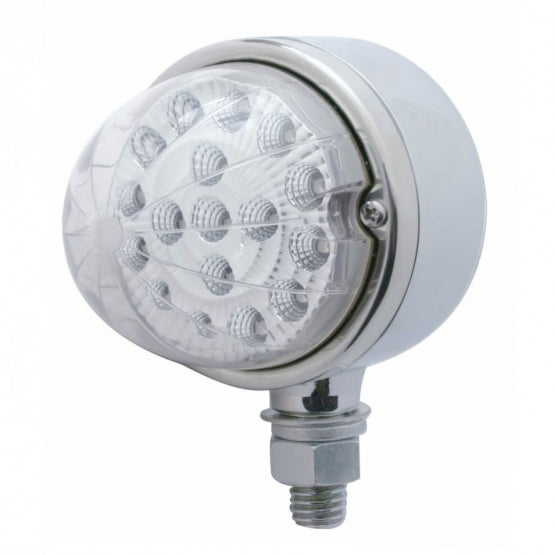 17 LED Dual Function Reflector Single Face Light - Red LED/Clear Lens