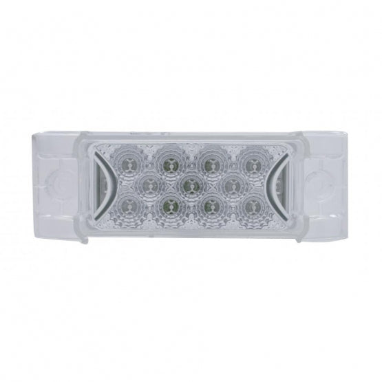 13 LED Reflector Rectangular Light (Clearance/Marker) - Amber LED/Clear Lens