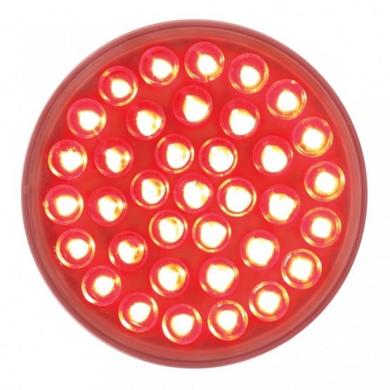 36 LED 4" Round Light (Stop, Turn &amp; Tail) - Red/Clear Lens (Bulk)