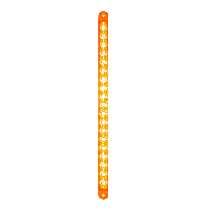 19 LED 12" Reflector Turn Signal Light Bar - Amber LED/Amber Lens (Bulk)