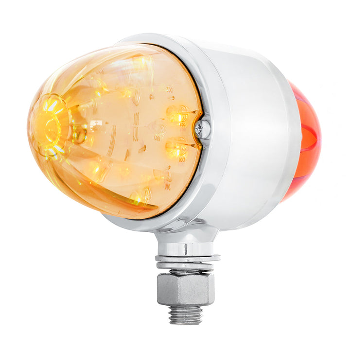34 LED Dual Function Watermelon Double Face Light - Amber &amp; Red LED/Clear Lens