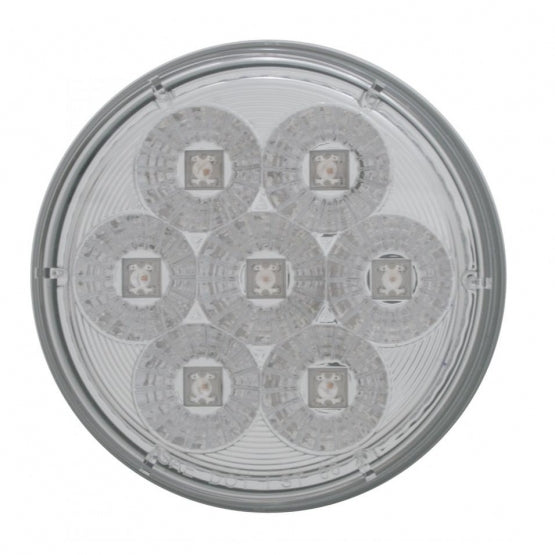 7 LED 4" Round Reflector Light (Stop, Turn &amp; Tail) - Red LED/Clear Lens (Bulk)