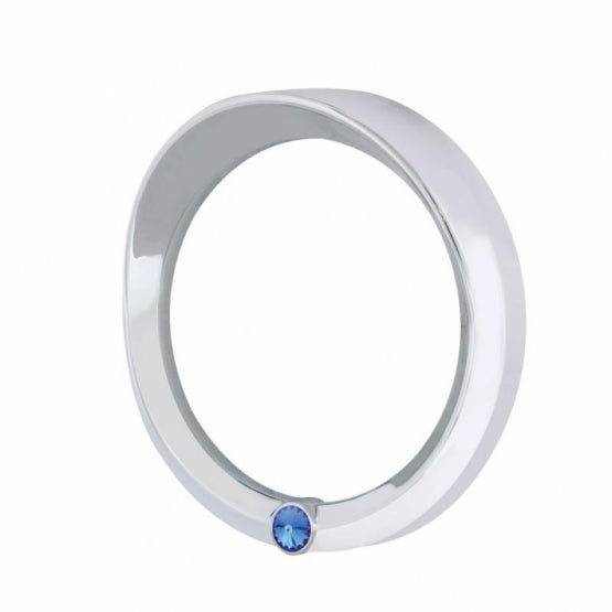 Signature Series Speed/Tachometer Gauge Bezel With Visor For 2006+ Peterbilt - Blue Crystal