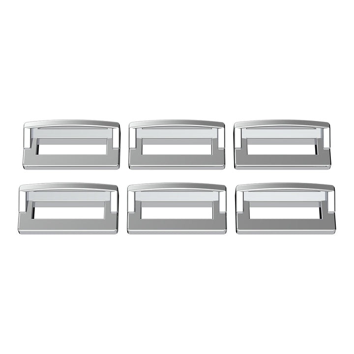 Chrome Plastic Switch Label Covers With Visor For 2001 &amp; Older Peterbilt (6-Pack)