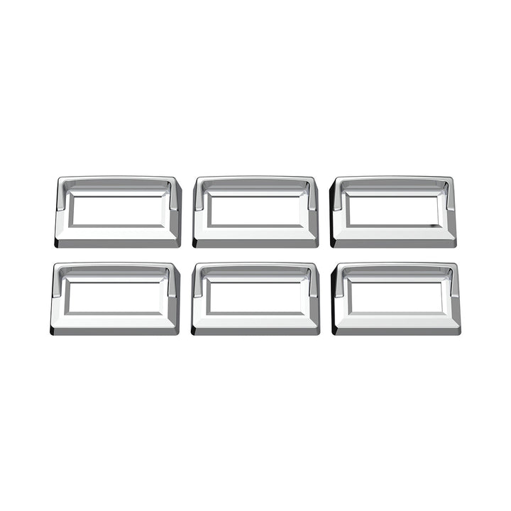 Chrome Plastic Switch Label Covers With Visor For 2005 &amp; Older Kenworth (6-Pack)