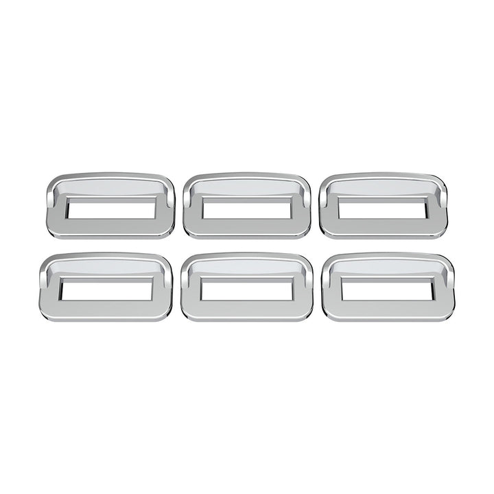 Chrome Plastic Toggle Switch Label Cover With Visor For 2002+ Peterbilt (Card Of 6)