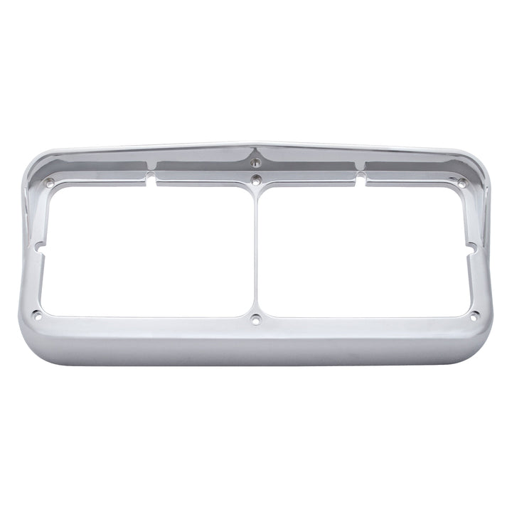 Chrome Plastic Rectangular Dual 4" x 6" Headlight Bezel With Visor (Bulk)