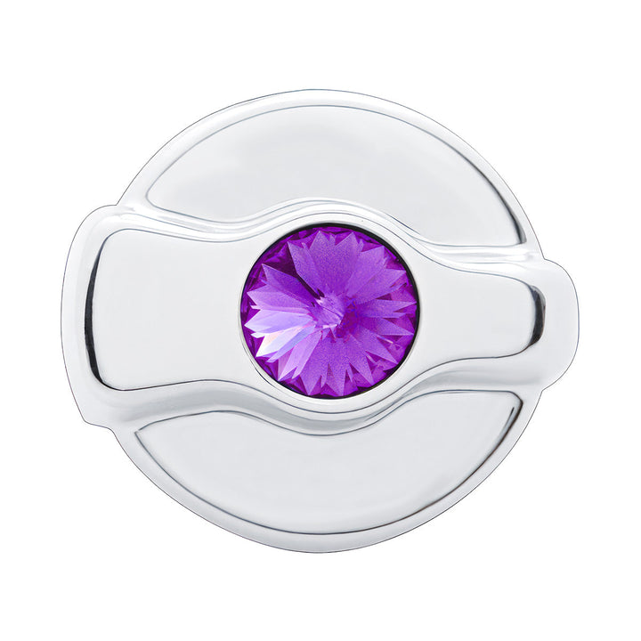 Chrome Plastic A/C Control Knob For 2005 &amp; Older Peterbilt - Purple Crystal