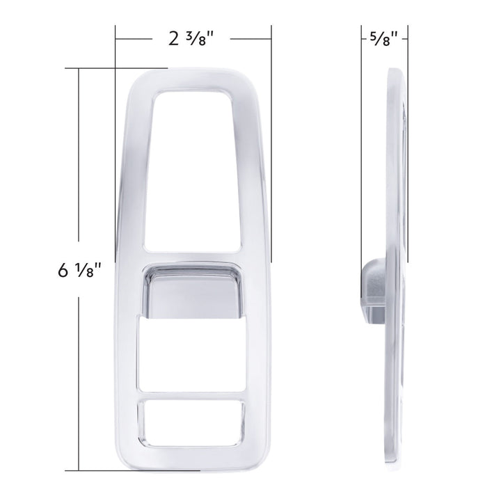 Chrome Plastic Door Switch Cover For 2013-2024 Kenworth T680 - Driver (With Power Mirrors)