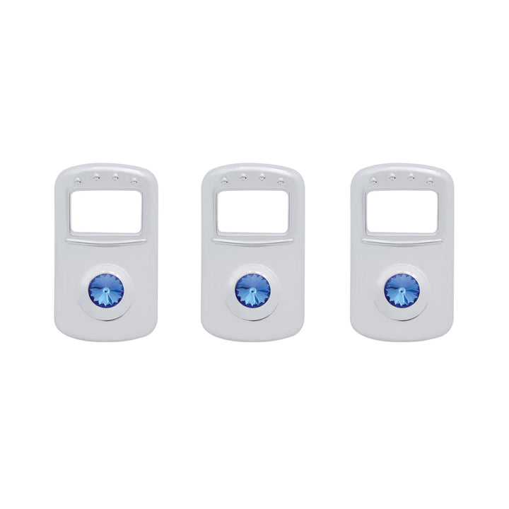 Rocker Switch Cover For Kenworth/Peterbilt - Blue Crystal (Card of 3)