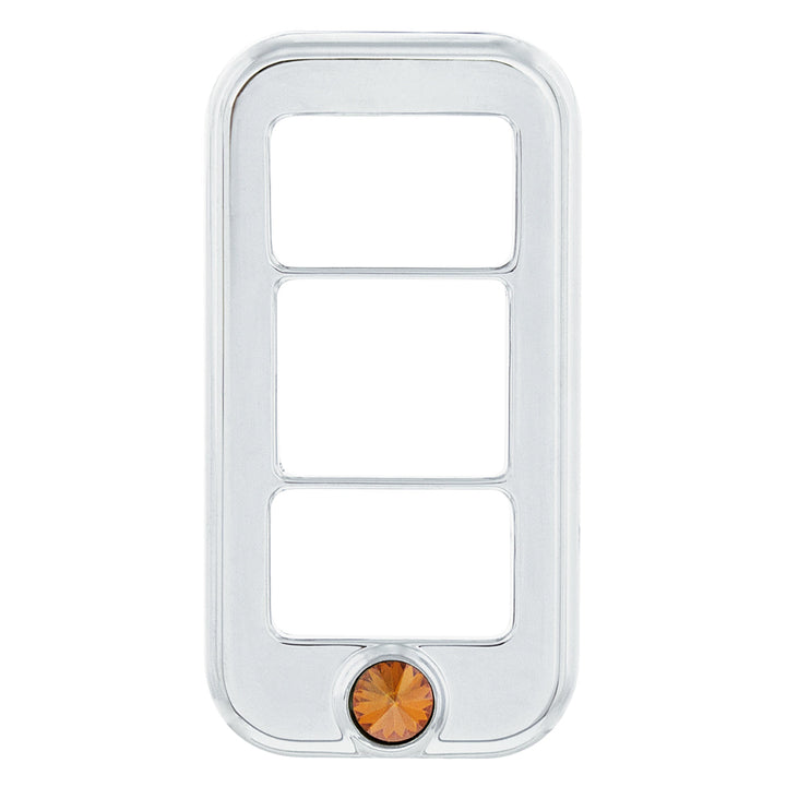 Rocker Switch Cover With 3 Openings &amp; Color Crystal For Freightliner - Copper (3-Pack)