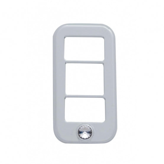 Rocker Switch Cover With 3 Openings &amp; Color Crystal For Freightliner - Clear (3-Pack)