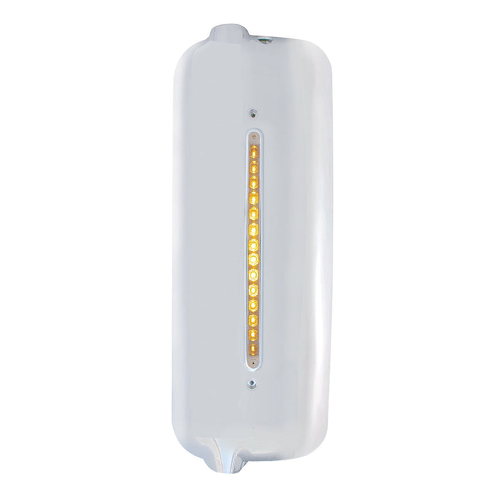 Mirror Cover With 14 LED 12" Light Bar For 2005 &amp; Older Freightliner (Driver) - Amber LED/Clear Lens