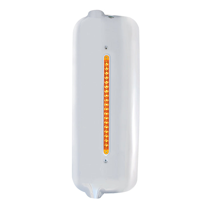 Mirror Cover With 19 Amber LED 12" Reflector Light Bar For Pre - 2005 FL Century - Driver - Amber Lens