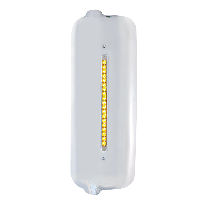 Mirror Cover With 19 Amber LED 12" Reflector Light Bar For Pre - 2005 FL Century - Driver - Clear Lens