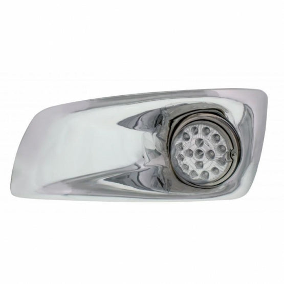 Fog Light Cover With 17 Amber LED Clear Style Reflector Light For 2007-17 KW T660 - Driver - Clear Lens