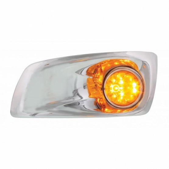 Fog Light Cover With 17 Amber LED Dual Func. Watermelon Light For 2007-17 KW T660 - Driver - Amber Lens