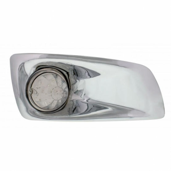 Fog Light Cover With 17 LED Watermelon Light For 2007-17 KW T660 - Passenger - Amber LED/ Clear Lens