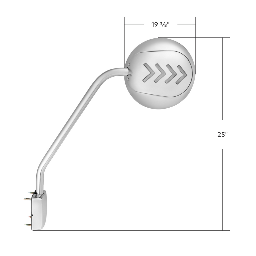 Chrome Hood Mirror Assembly With Sequential LED Turn Signal For 2013-2021 KW T680 &amp; 2012-2021 PB 578 — Driver