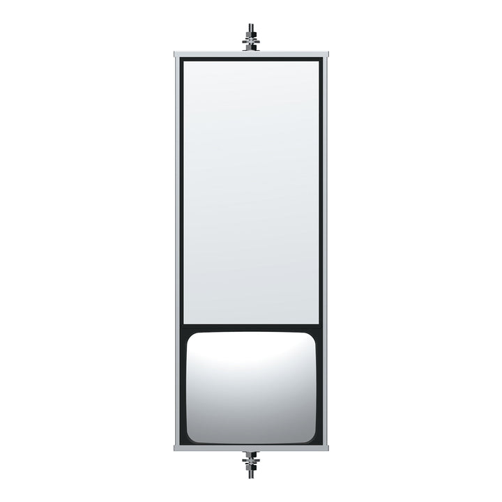6" x 16" 430 Stainless Steel West Coast Mirror With Convex Lower Mirror - Non Heated
