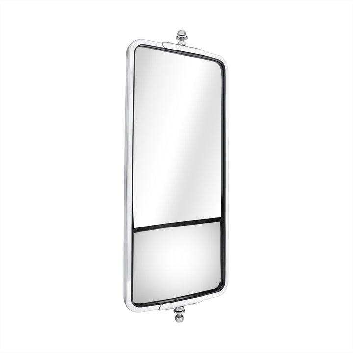 7" x 16" 430 Stainless Steel West Coast Style Mirror With Convex Lower Mirror - Non Heated