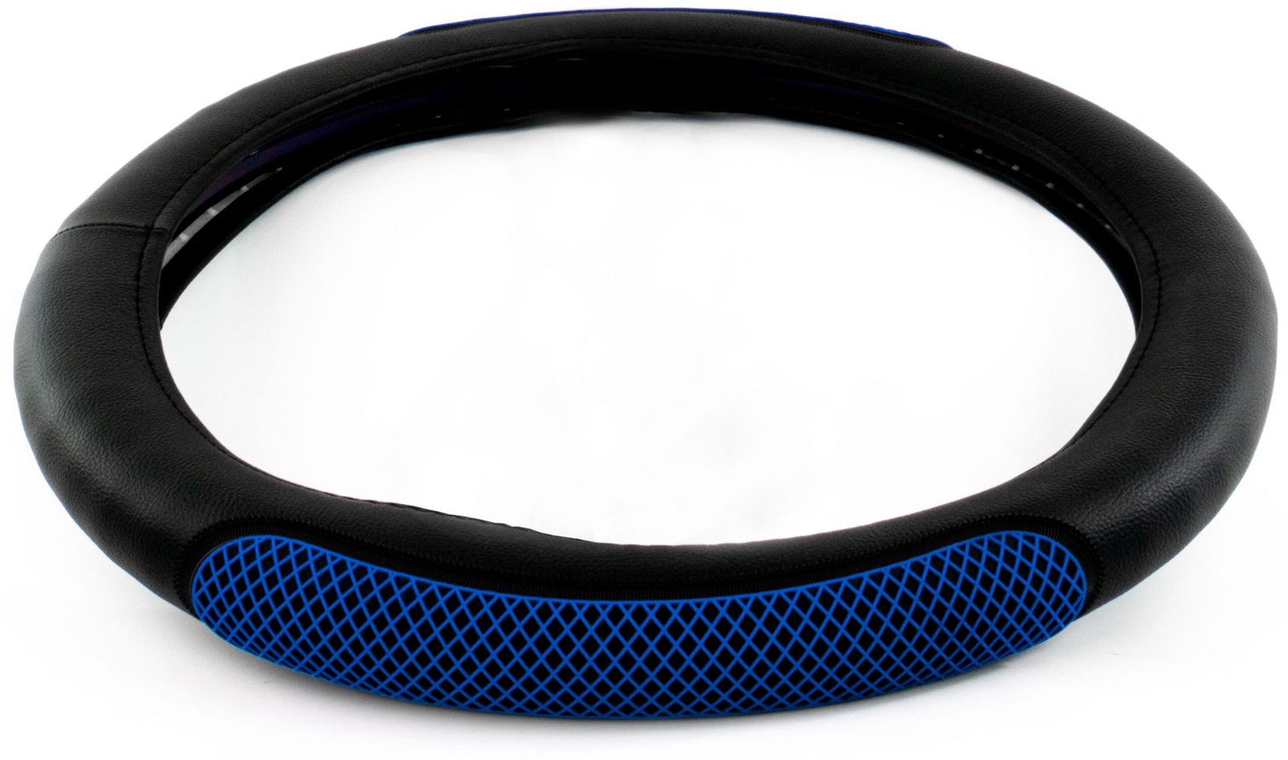 18" RUBBER DIAMOND ANTI-SLIP STEERING WHEEL COVER - BLUE
