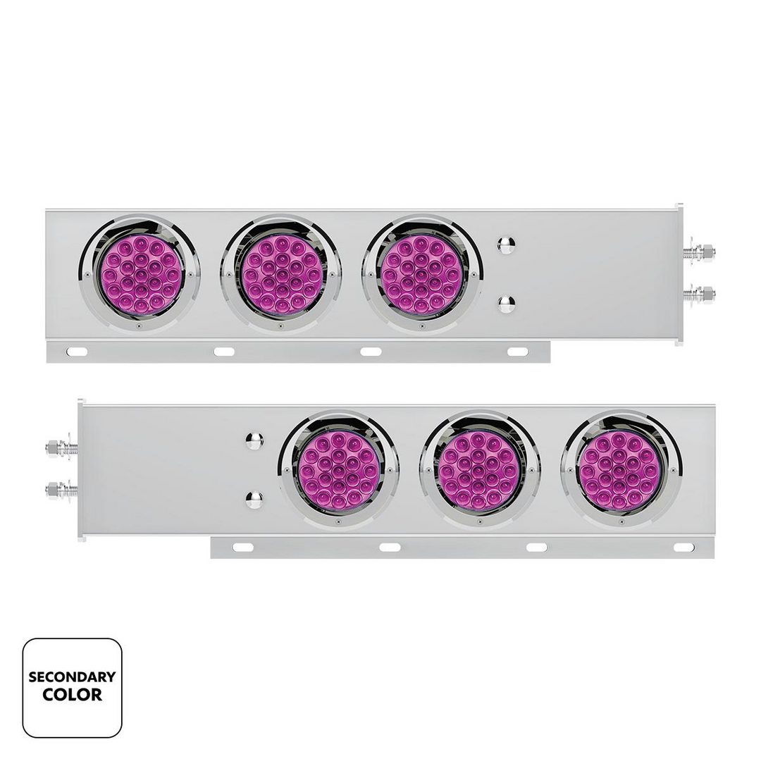 2" Bolt Pattern SS Spring Loaded Light Bar With 6X Double Fury 19 LED Lights &amp; Visors
