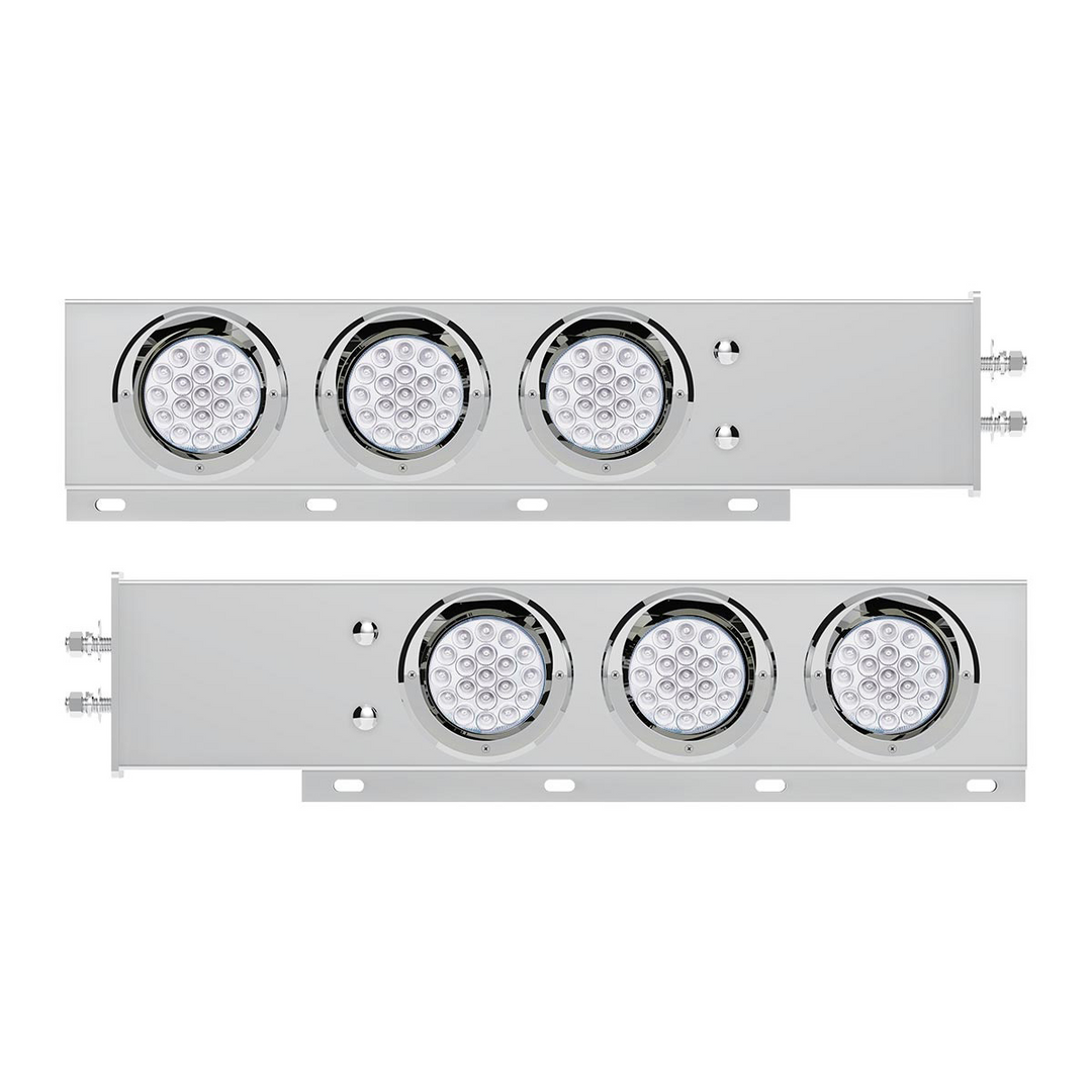 2" Bolt Pattern SS Spring Loaded Light Bar With 6X Double Fury 19 LED Lights &amp; Visors