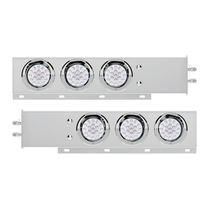 2" Bolt Pattern SS Spring Loaded Light Bar With 6X Double Fury 19 LED Lights &amp; Visors