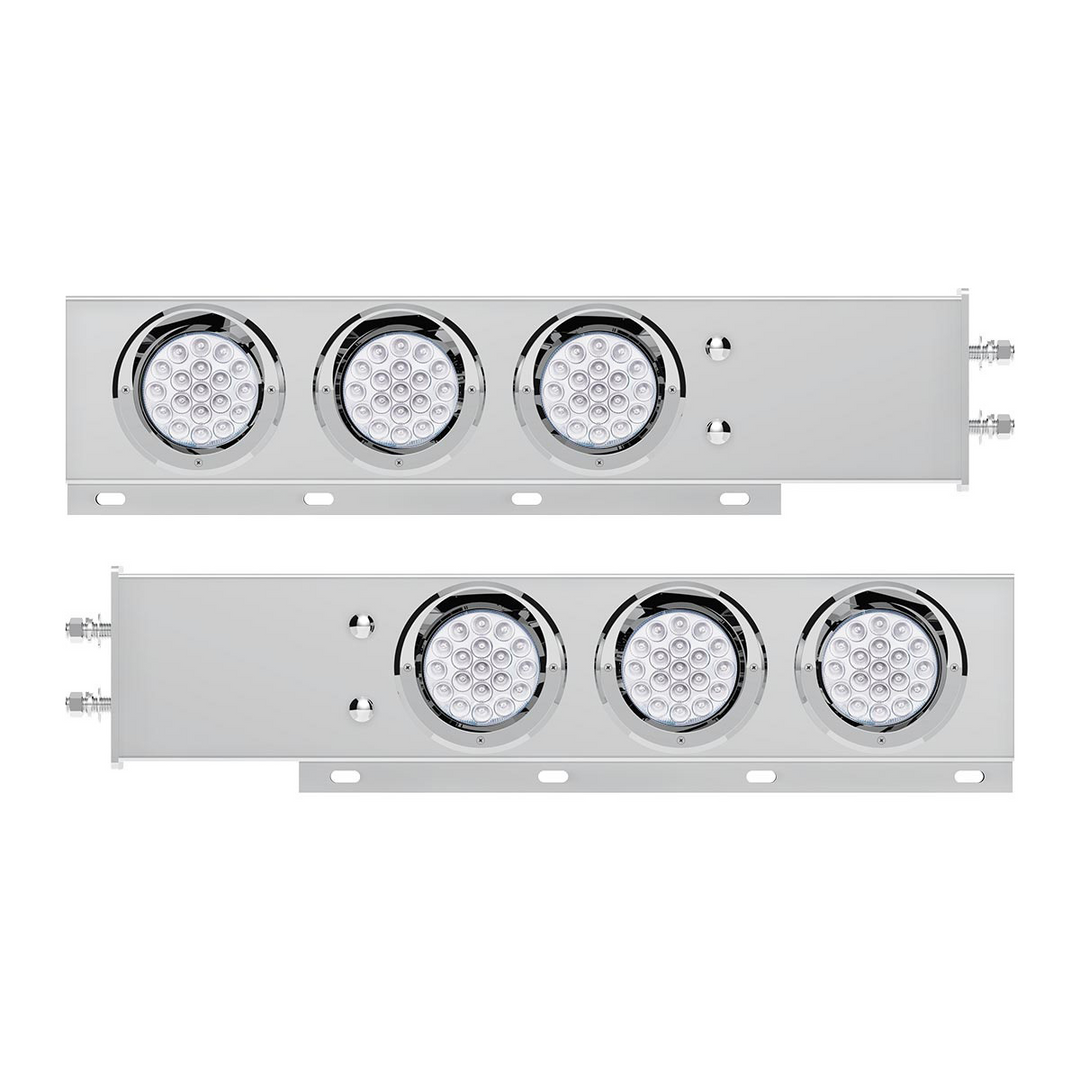 2.5" Bolt Pattern SS Spring Loaded Light Bar With 6X Double Fury 19 LED Lights &amp; Visors