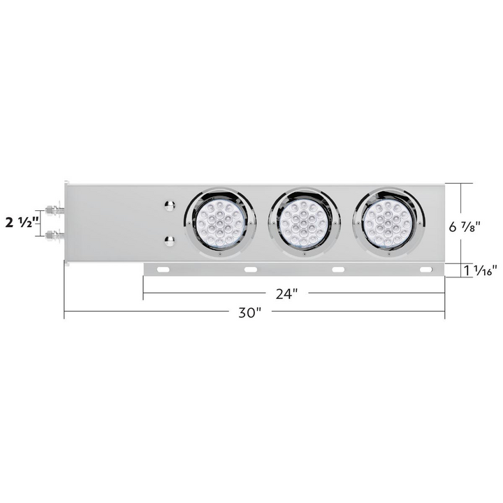 2.5" Bolt Pattern SS Spring Loaded Light Bar With 6X Double Fury 19 LED Lights &amp; Visors