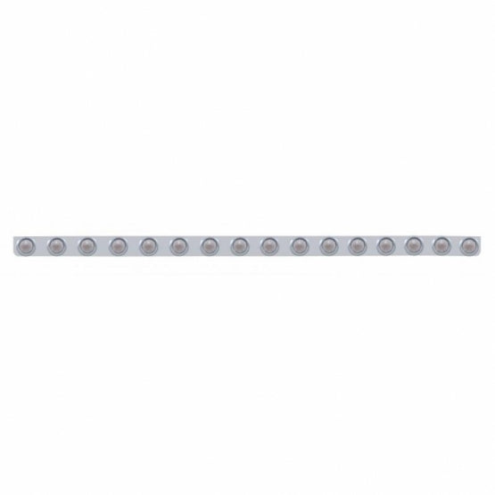 79-1/2" Stainless Steel Bumper Light Bracket With 16 x 9 LED 2" Beehive Lights &amp; Visors - Amber LED/Clear Lens