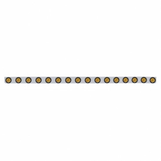 79-1/2" Stainless Steel Bumper Light Bracket With 16 x 9 LED 2" Reflector Light - Amber LED &amp; Lens