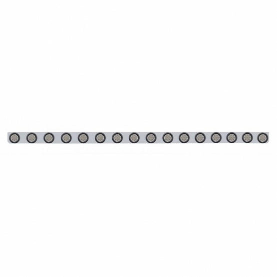 79-1/2" Stainless Steel Bumper Light Bracket With 16 x 9 LED 2" Reflector Light - Amber LED/Clear Lens